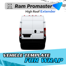 VEHICLE TEMPLATE FOR WRAP RAM PROMASTER HIGH ROOF EXTENDER