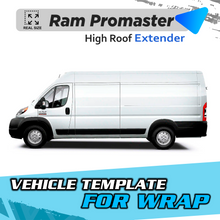 VEHICLE TEMPLATE FOR WRAP RAM PROMASTER HIGH ROOF EXTENDER