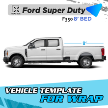 VEHICLE TEMPLATE FOR WRAP FORD SUPER DUTY 350 CREW CAB BED 8'