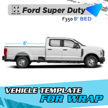 VEHICLE TEMPLATE FOR WRAP FORD SUPER DUTY 350 CREW CAB BED 8'