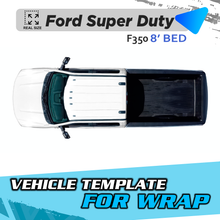 VEHICLE TEMPLATE FOR WRAP FORD SUPER DUTY 350 CREW CAB BED 8'
