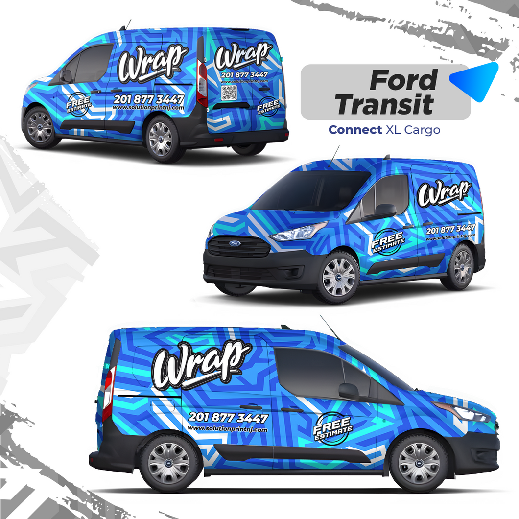 FORD TRANSIT CONNECT SHORT CARGO VAN / COMMERCIAL VINYL WRAP