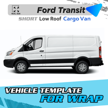 VEHICLE  TEMPLATE FOR WRAP FORD TRANSIT SHORT LOW ROOF.