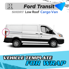 VEHICLE  TEMPLATE FOR WRAP FORD TRANSIT SHORT LOW ROOF.