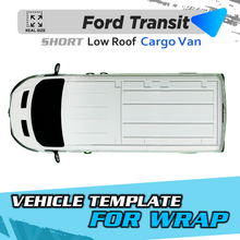 VEHICLE  TEMPLATE FOR WRAP FORD TRANSIT SHORT LOW ROOF.
