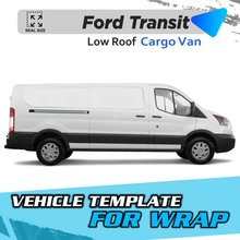 VEHICLE TEMPLATE FOR WRAP FORD TRANSIT LOW ROOF EXTENDER