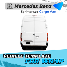 VEHICLE TEMPLATE FOR WRAP MERCEDES BENZ SPRINTER 170 BASE CARGO VAN