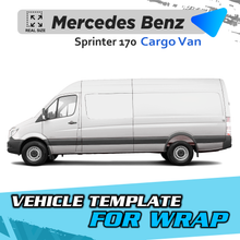 VEHICLE TEMPLATE FOR WRAP MERCEDES BENZ SPRINTER 170 BASE CARGO VAN