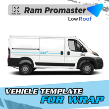 VEHICLE TEMPLATE FOR WRAP RAM PROMASTER LOW ROOF