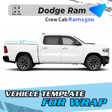 VEHICLE TEMPLATE FOR WRAP RAM CREW CAB 1500 1:1 Scale