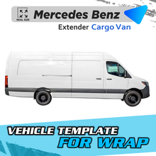 VEHICLE TEMPLATE FOR WRAP MERCEDES BENZ SPRINTER EXTENDER CARGO VAN