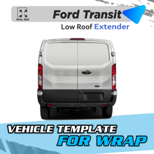 VEHICLE TEMPLATE FOR WRAP FORD TRANSIT LOW ROOF EXTENDER