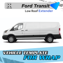 VEHICLE TEMPLATE FOR WRAP FORD TRANSIT LOW ROOF EXTENDER