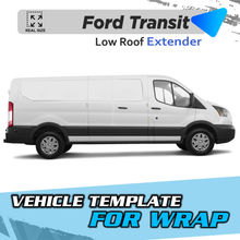 VEHICLE TEMPLATE FOR WRAP FORD TRANSIT LOW ROOF EXTENDER