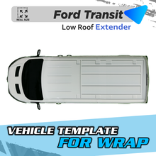 VEHICLE TEMPLATE FOR WRAP FORD TRANSIT LOW ROOF EXTENDER
