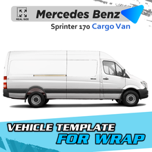 VEHICLE TEMPLATE FOR WRAP MERCEDES BENZ SPRINTER 170 BASE CARGO VAN