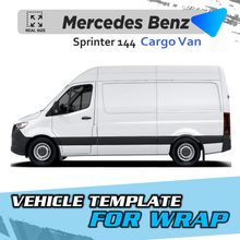 VEHICLE TEMPLATE FOR WRAP MERCEDES BENZ SPRINTER 144 BASE CARGO VAN 1:1 Scale