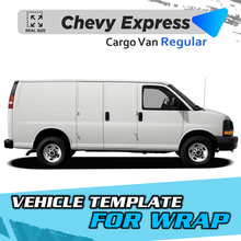 VEHICLE TEMPLATE FOR WRAP CHEVY EXPRESS CARGO VAN