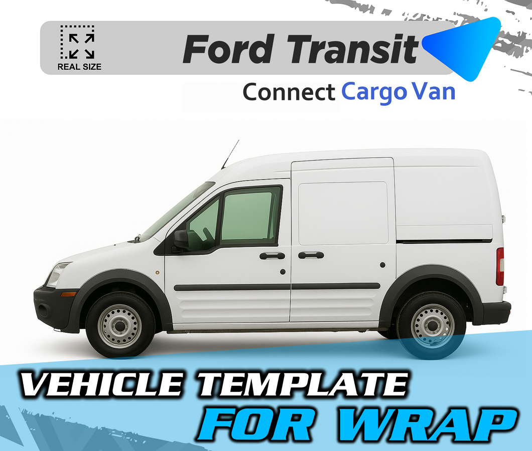 VEHICLE  TEMPLATE FOR WRAP FORD TRANSIT CONNECT OLD