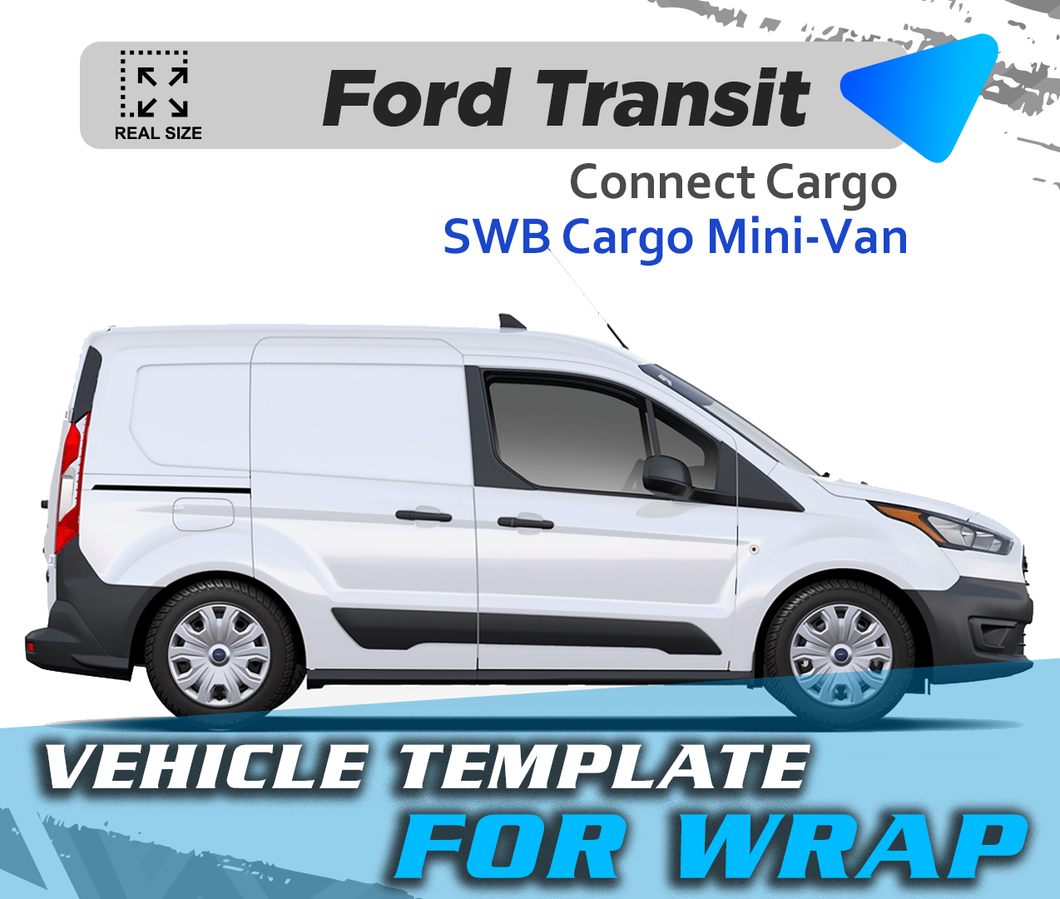 VEHICLE  TEMPLATE FOR WRAP FORD TRANSIT CONNETS