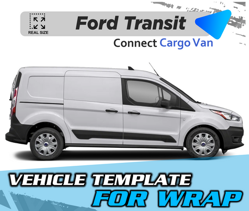 VEHICLE  TEMPLATE FOR WRAP FORD TRANSIT CONNECT XL
