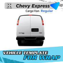 VEHICLE TEMPLATE FOR WRAP CHEVY EXPRESS CARGO VAN