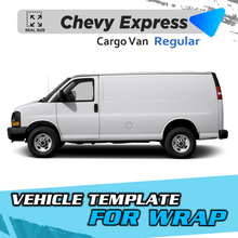 VEHICLE TEMPLATE FOR WRAP CHEVY EXPRESS CARGO VAN
