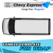 VEHICLE TEMPLATE FOR WRAP CHEVY EXPRESS CARGO VAN