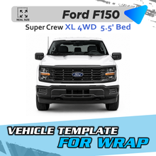 VEHICLE TEMPLATE FOR WRAP FORD F150 SUPER CREW  BED 5'5  1:1 Scale
