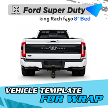 VEHICLE TEMPLATE FOR WRAP FORD SUPER DUTY F450 KING RANCH BED 8'