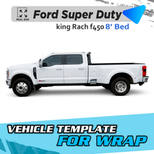 VEHICLE TEMPLATE FOR WRAP FORD SUPER DUTY F450 KING RANCH BED 8'