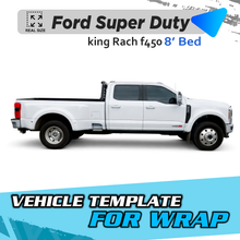 VEHICLE TEMPLATE FOR WRAP FORD SUPER DUTY F450 KING RANCH BED 8'