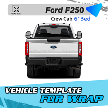 VEHICLE TEMPLATE FOR WRAP FORD F250 CREW CAB BED 6'
