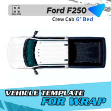 VEHICLE TEMPLATE FOR WRAP FORD F250 CREW CAB BED 6'