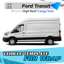 VEHICLE TEMPLATE FOR WRAP FORD TRANSIT HIGH ROOF SHORT