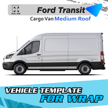 VEHICLE  TEMPLATE FOR WRAP FORD TRANSIT MEDIUM ROOF