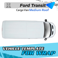 VEHICLE  TEMPLATE FOR WRAP FORD TRANSIT MEDIUM ROOF