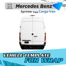 VEHICLE TEMPLATE FOR WRAP MERCEDES BENZ SPRINTER 144 BASE CARGO VAN 1:1 Scale