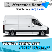 VEHICLE TEMPLATE FOR WRAP MERCEDES BENZ SPRINTER 144 BASE CARGO VAN 1:1 Scale