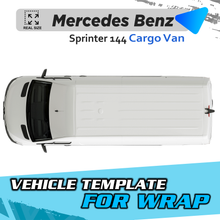 VEHICLE TEMPLATE FOR WRAP MERCEDES BENZ SPRINTER 144 BASE CARGO VAN 1:1 Scale