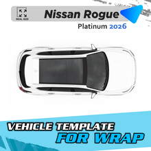 VEHICLE TEMPLATE FOR WRAP NISSAN ROGUE PLATINUM 2026