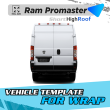 VEHICLE TEMPLATE FOR WRAP RAM PROMASTER HIGH ROOF SHORT 1:1 Scale