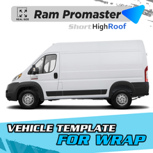 VEHICLE TEMPLATE FOR WRAP RAM PROMASTER HIGH ROOF SHORT 1:1 Scale