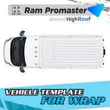 VEHICLE TEMPLATE FOR WRAP RAM PROMASTER HIGH ROOF SHORT 1:1 Scale