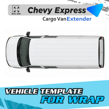 VEHICLE TEMPLATE FOR WRAP CHEVY EXPRESS EXTENDER CARGO VAN 1:1 Scale