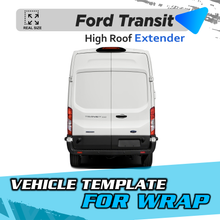 VEHICLE TEMPLATE FOR WRAP FORD TRANSIT HIGH ROOF EXTENDER 1:1 Scale
