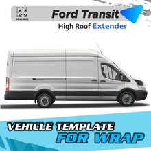 VEHICLE TEMPLATE FOR WRAP FORD TRANSIT HIGH ROOF EXTENDER 1:1 Scale