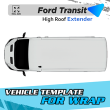 VEHICLE TEMPLATE FOR WRAP FORD TRANSIT HIGH ROOF EXTENDER 1:1 Scale