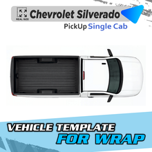 VEHICLE TEMPLATE FOR WRAP CHEVROLET SILVERADO SINGLE CAB BED 8'