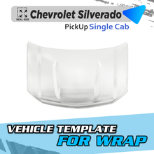 VEHICLE TEMPLATE FOR WRAP CHEVROLET SILVERADO SINGLE CAB BED 8'